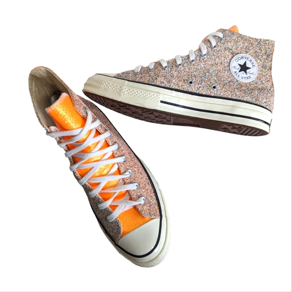 Converse Other - JW Anderson Orange Converse Edition Glitter Chuck 70 High Sneakers.Men 9 Wm 11.5